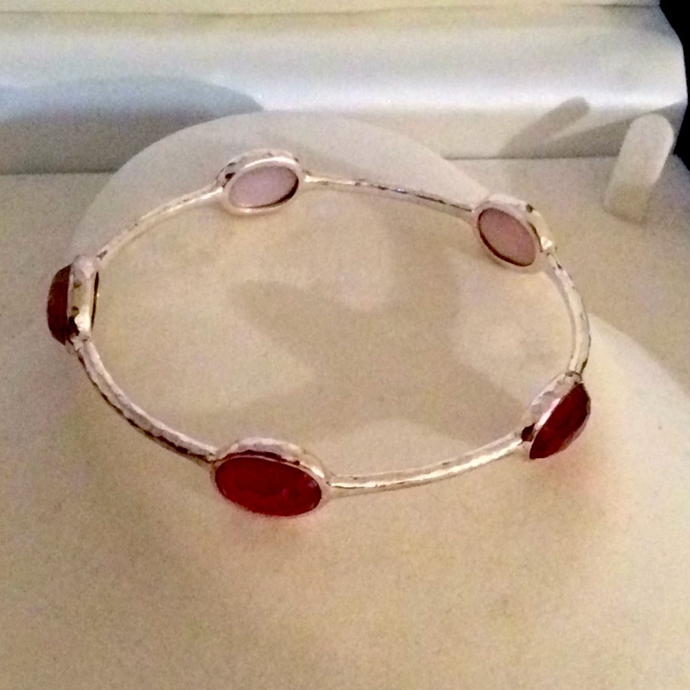 Ippolita Rock Candy Silver Red Pearl Inside Bracelet Not Used - Picture 5 of 16